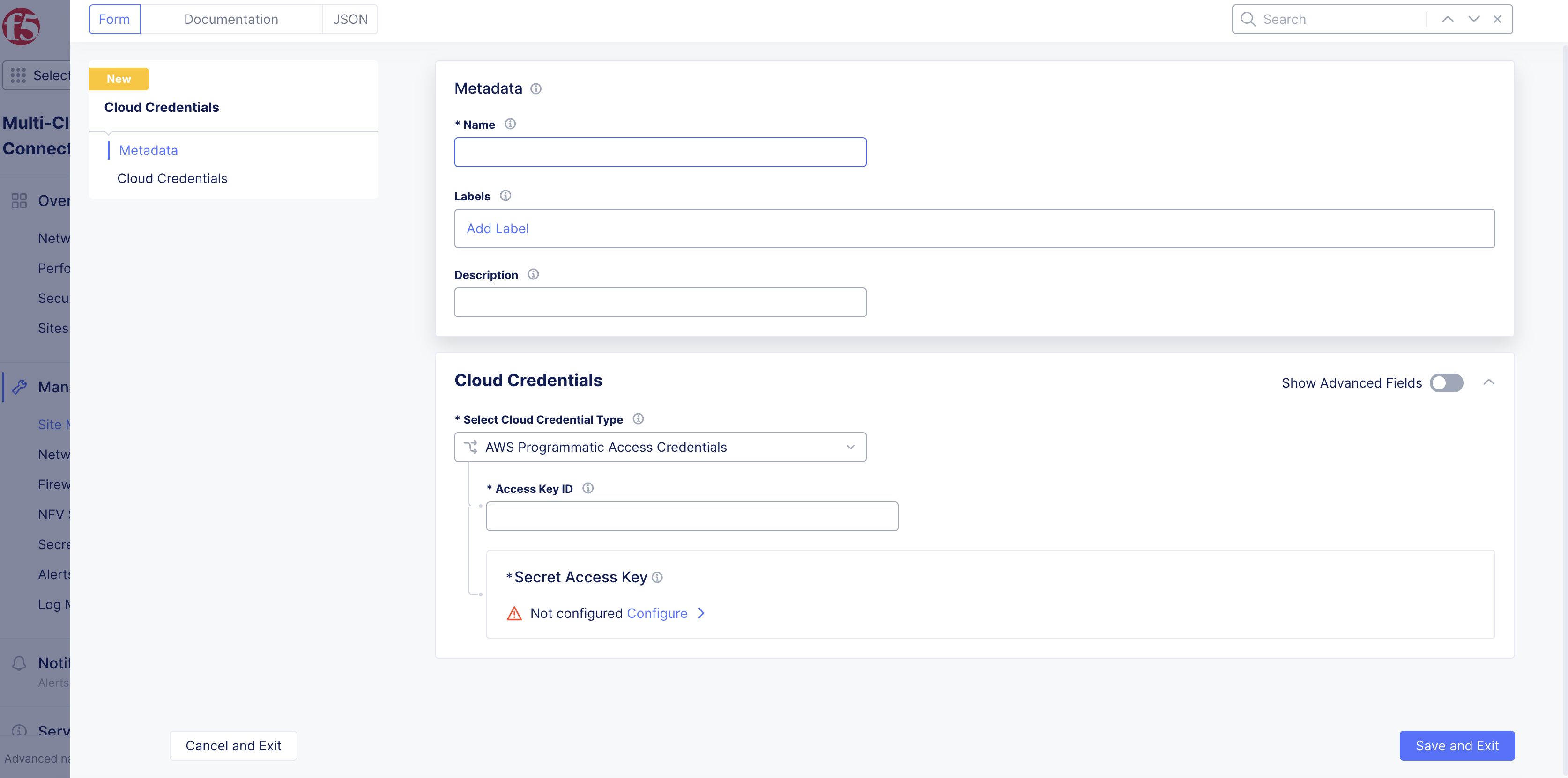 Figure: Cloud Credentials Metadata