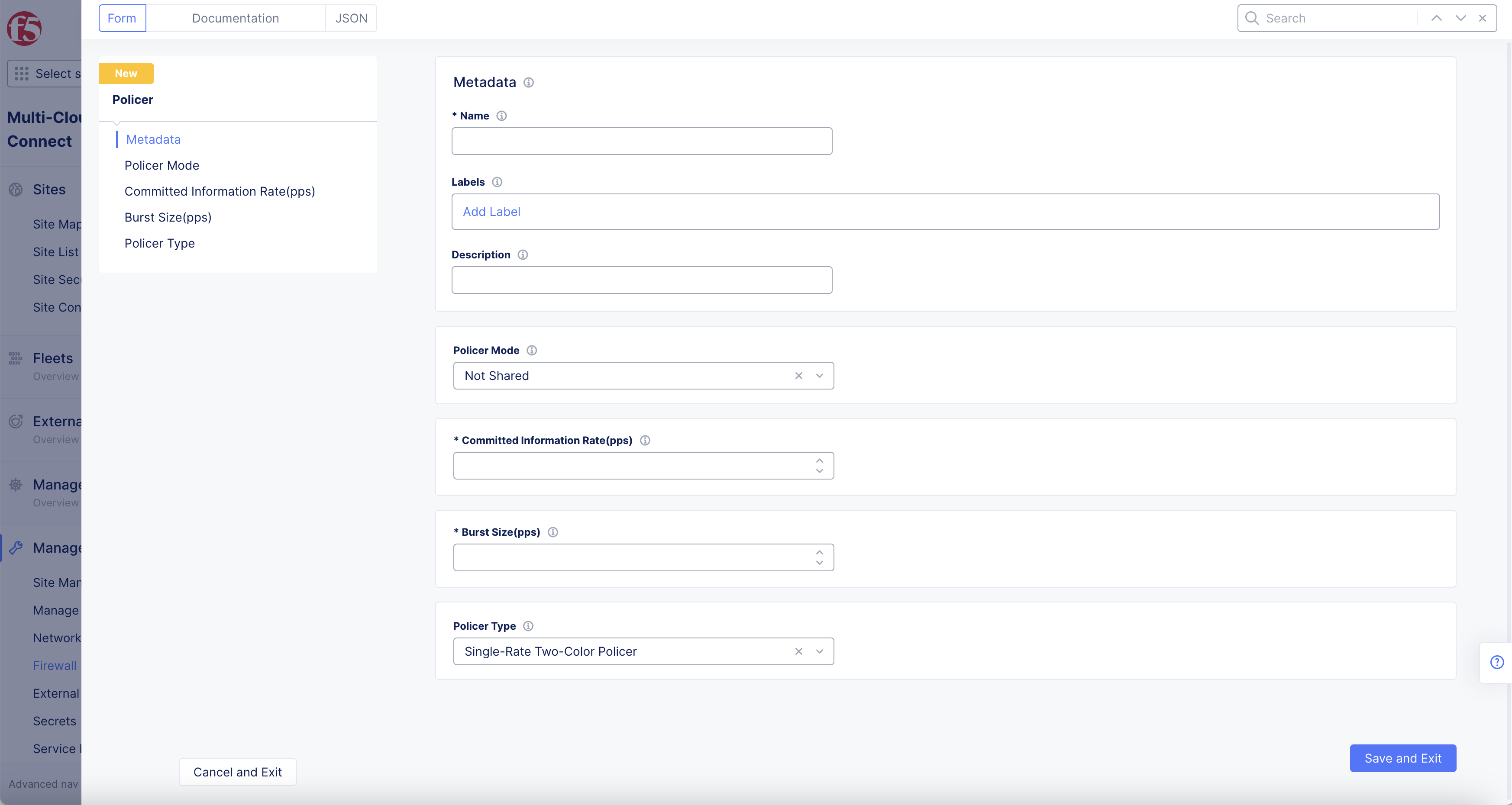 Figure: Add Policer Metadata